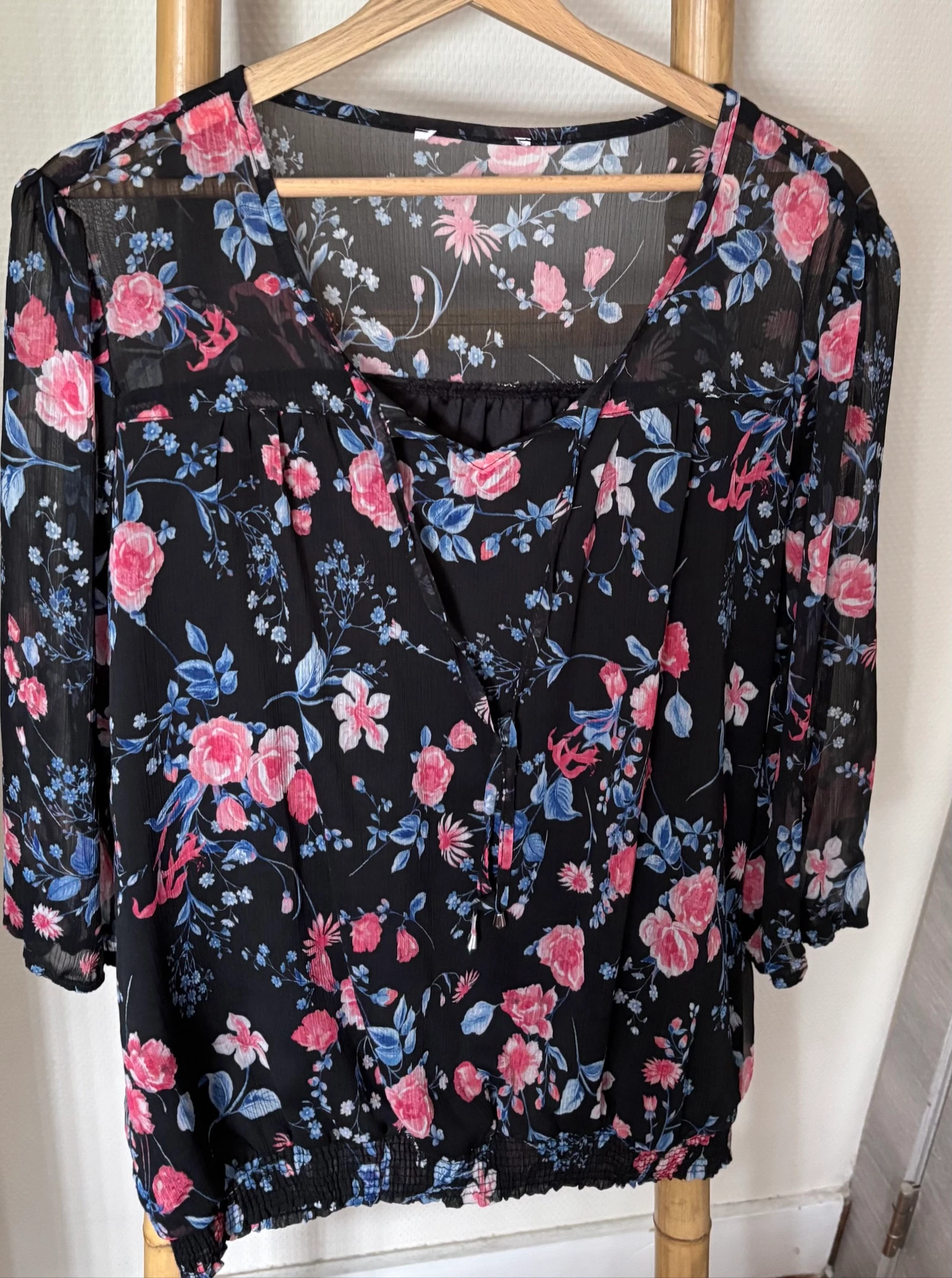 🌸 Blusa fluida con flores - Talla 5 (44-46) – photo 6